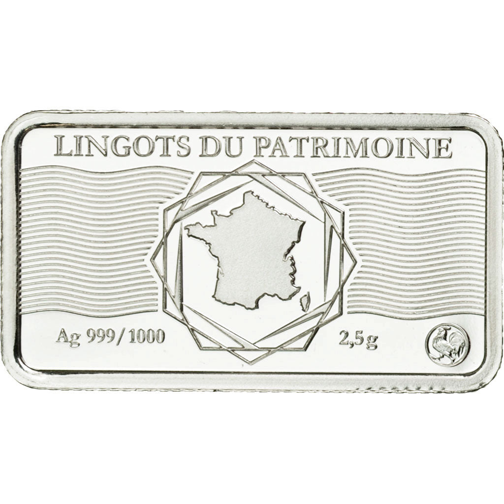 France, Medal, Lingotin d'Argent Pur, Le Viaduc de Millau, 2017, MS(65-70)