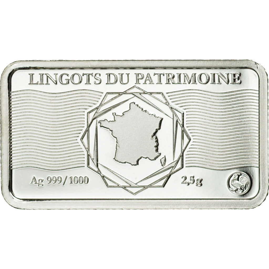 France, Médaille, Lingotin d'Argent Pur, Le Mont Saint-Michel, 2017, FDC