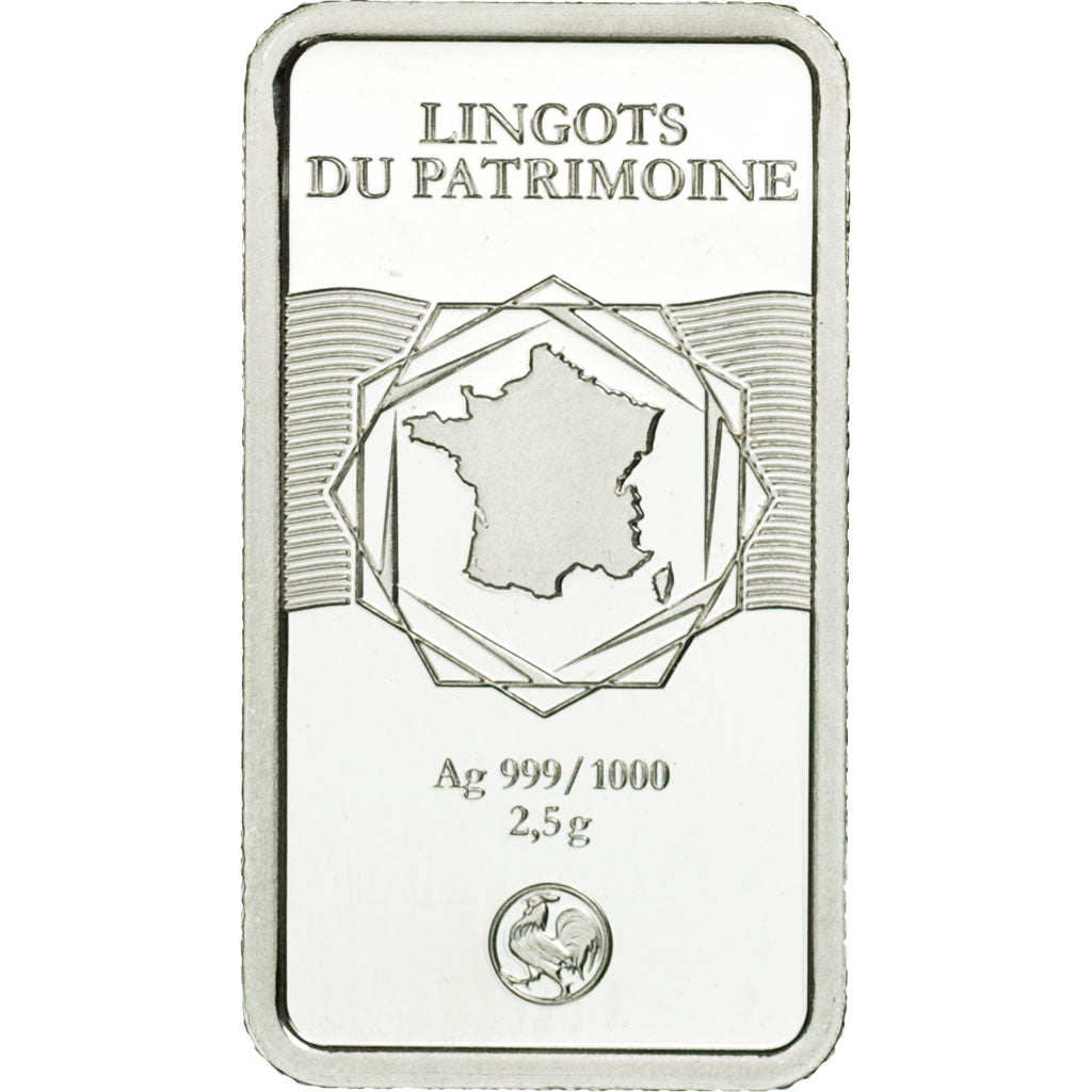 France, Médaille, Lingotin d'Argent Pur, L'Aiguille du Midi, 2017, FDC, Argent