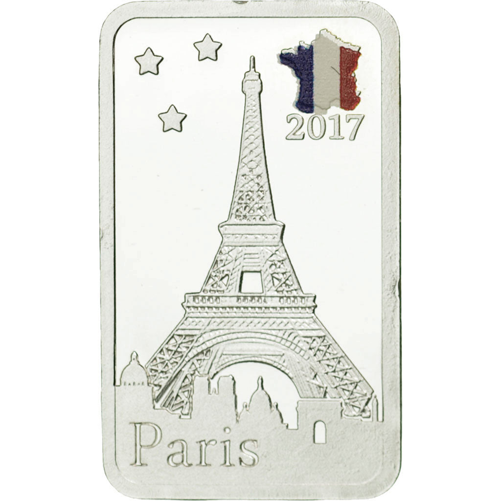 Francia, medaglia, Lingotin Argent Pur, Coq, Paris, 2017, FDC, Argento