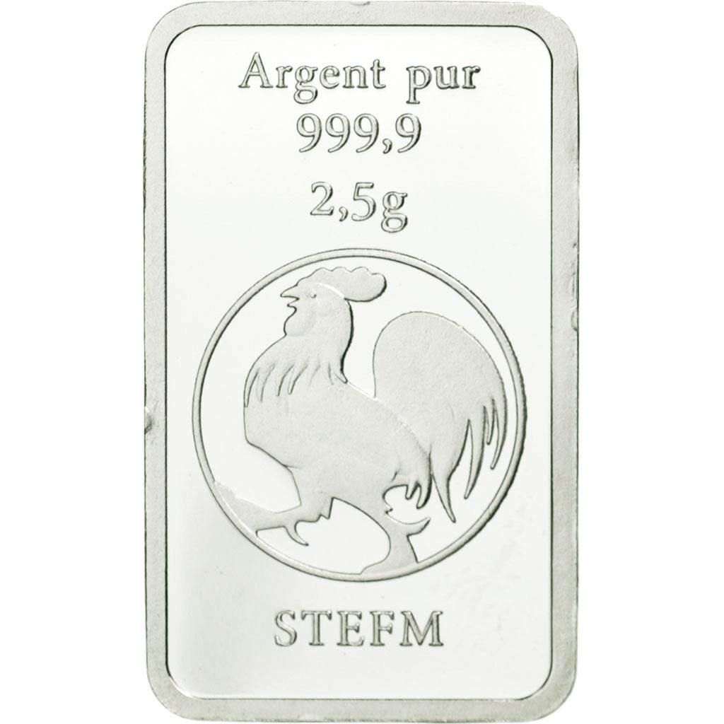 Francia, medaglia, Lingotin Argent Pur, Coq, Paris, 2017, FDC, Argento