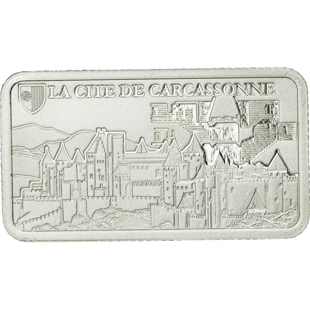 France, Medal, Lingotin d'Argent Pur, La Cité de Carcassonne, 2017, MS(65-70)
