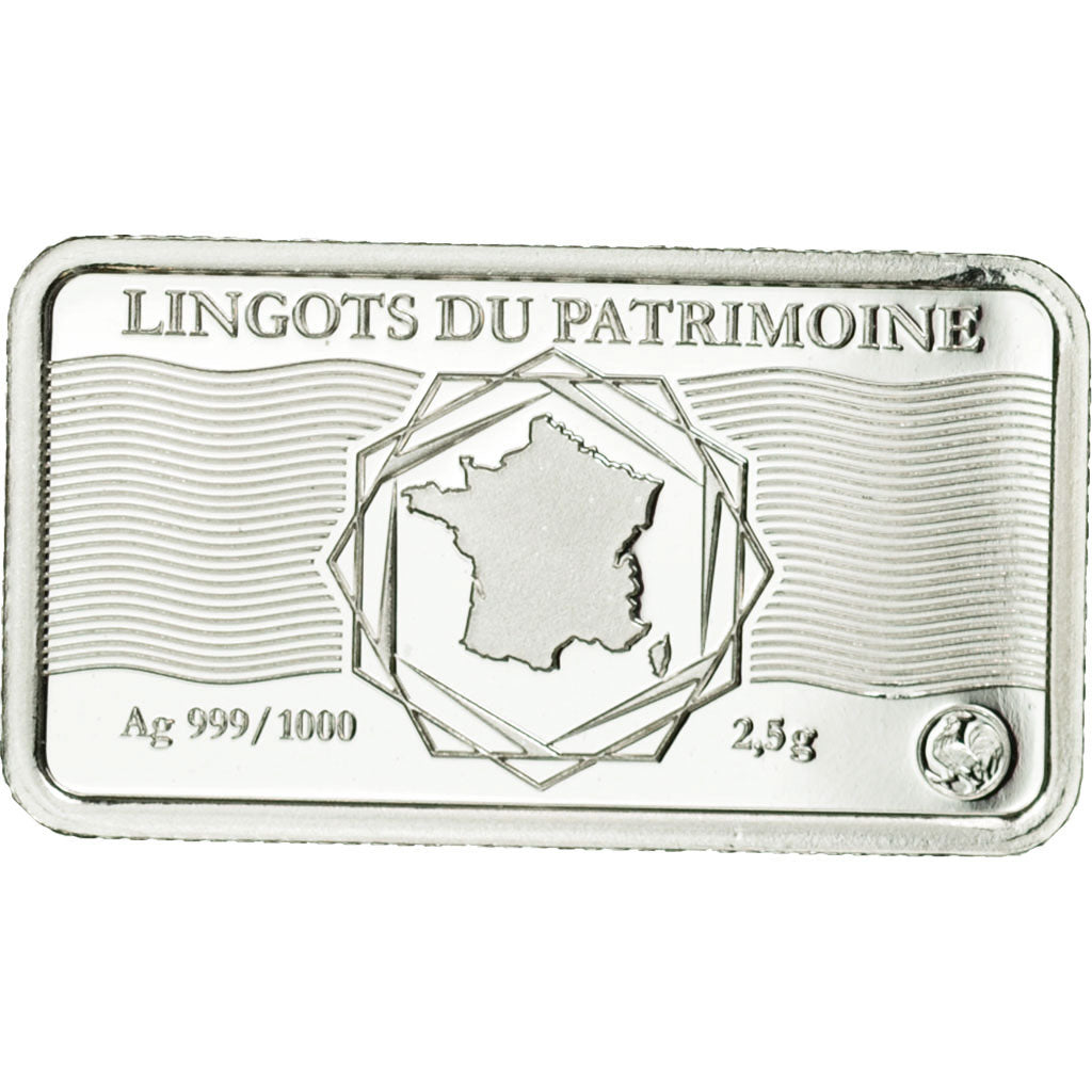 France, Medal, Lingotin d'Argent Pur, La Cité de Carcassonne, 2017, MS(65-70)
