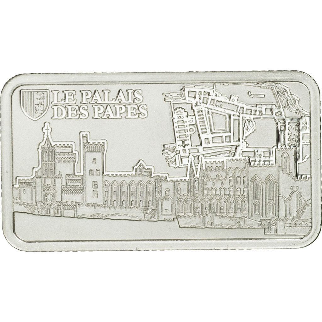 France, Medal, Lingotin d'Argent Pur, Le Palais des Papes, 2017, MS(65-70)