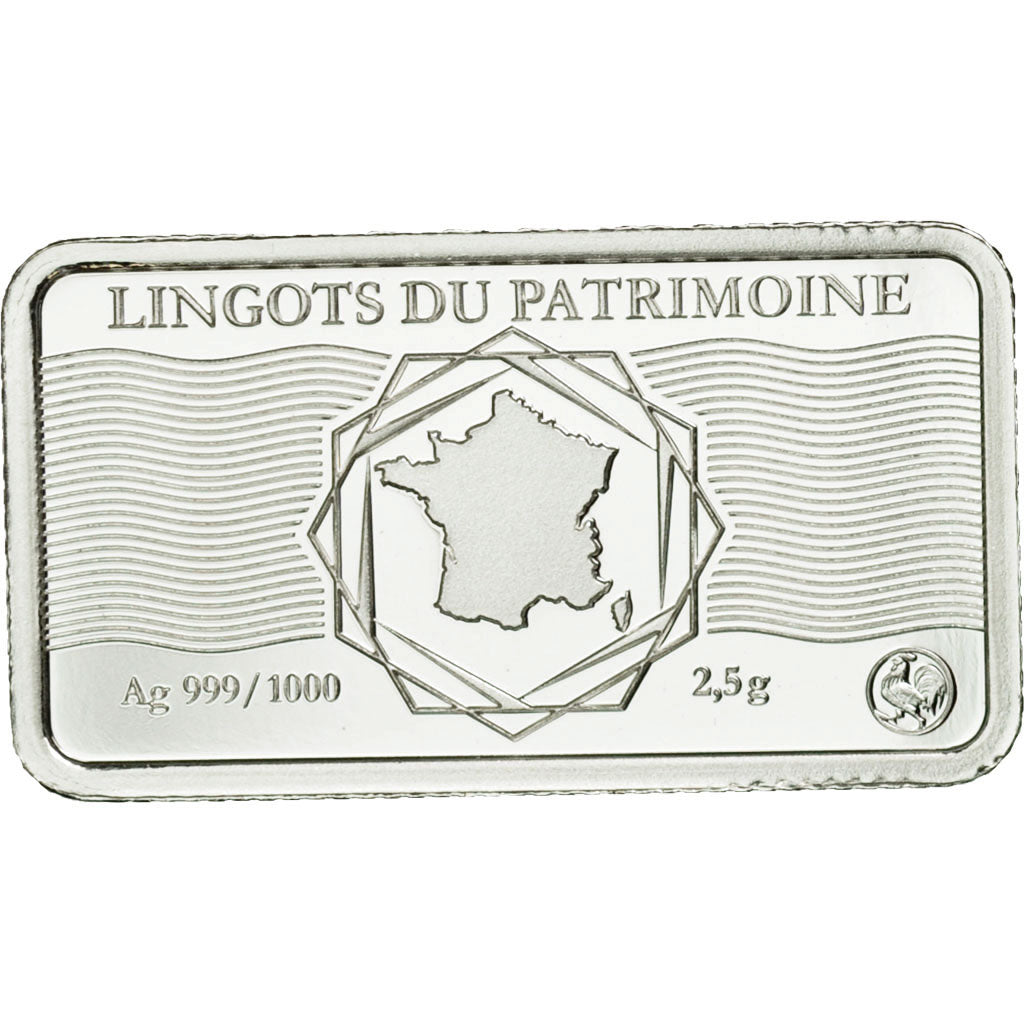 France, Medal, Lingotin d'Argent Pur, Le Palais des Papes, 2017, MS(65-70)
