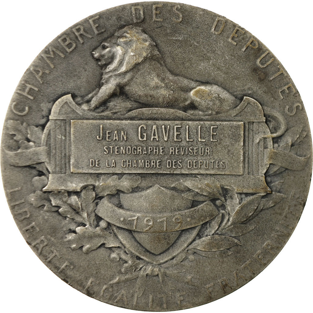Francia, medalla, Chambre des Députés, J.Gavelle, Sténographe, 1919