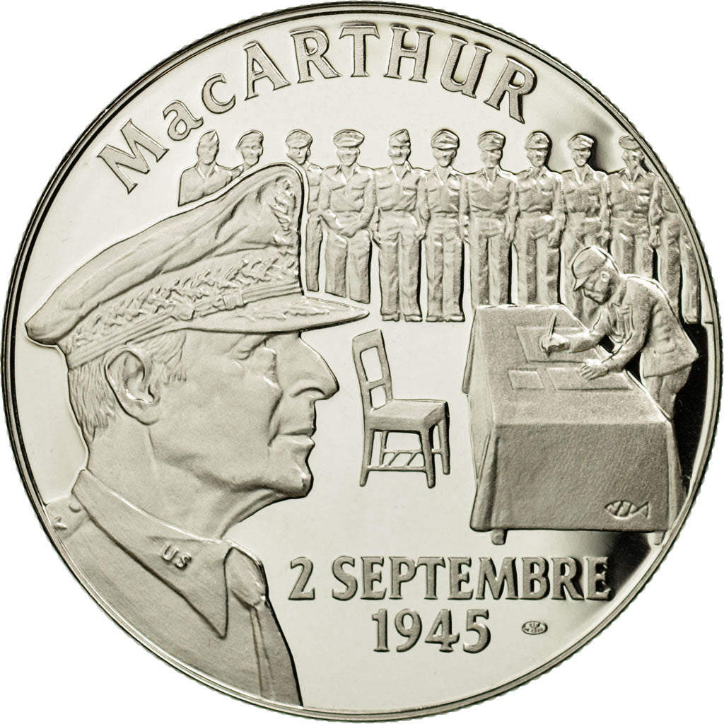 France, Medal, Seconde Guerre Mondiale, Mac Arthur, Jimenez, MS(65-70), Nickel