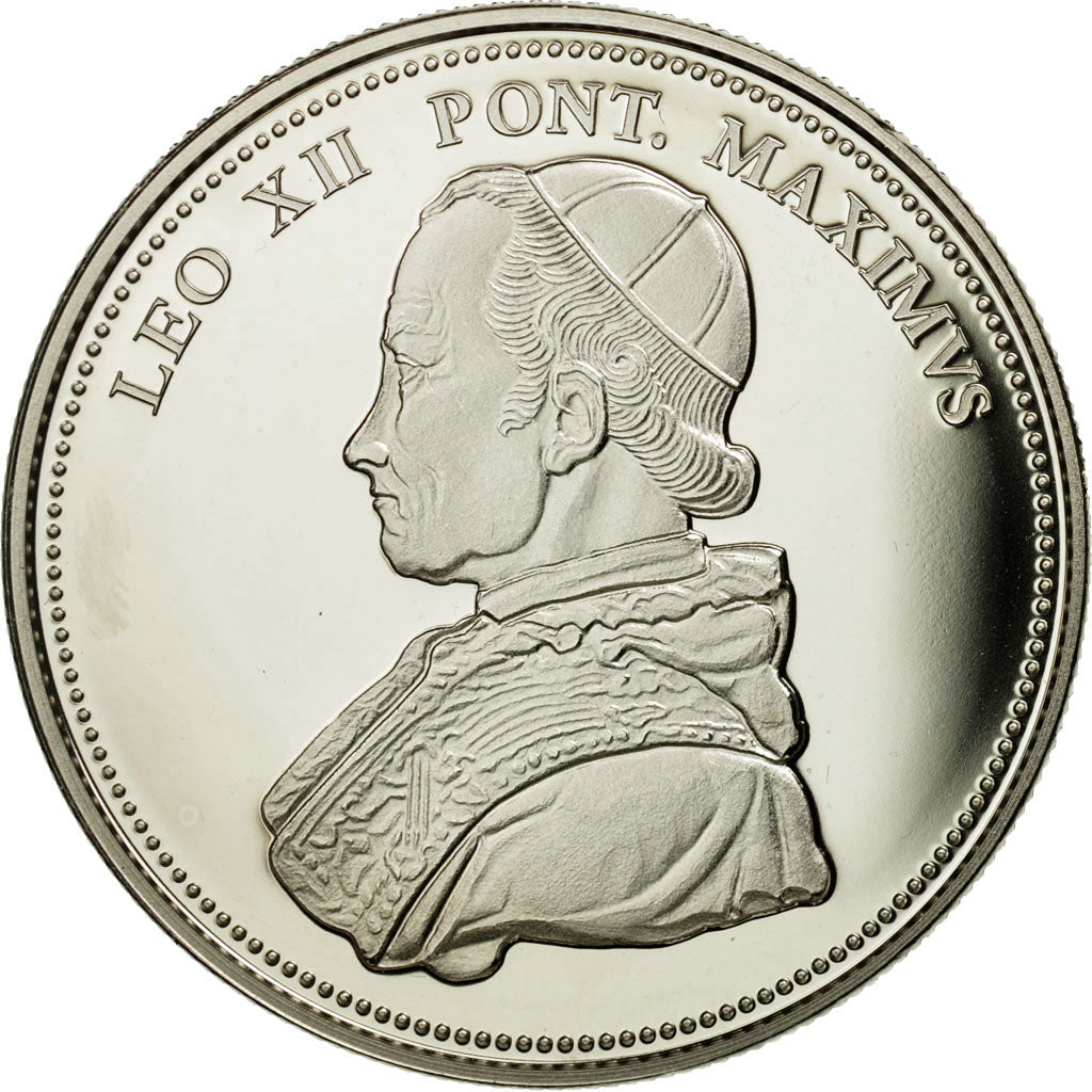 Vaticano, medaglia, Le Pape Léon XII, FDC, Rame-nichel