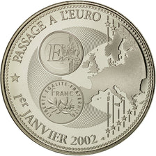 France, Medal, Passage à l'Euro, 2002, MS(65-70), Copper-nickel