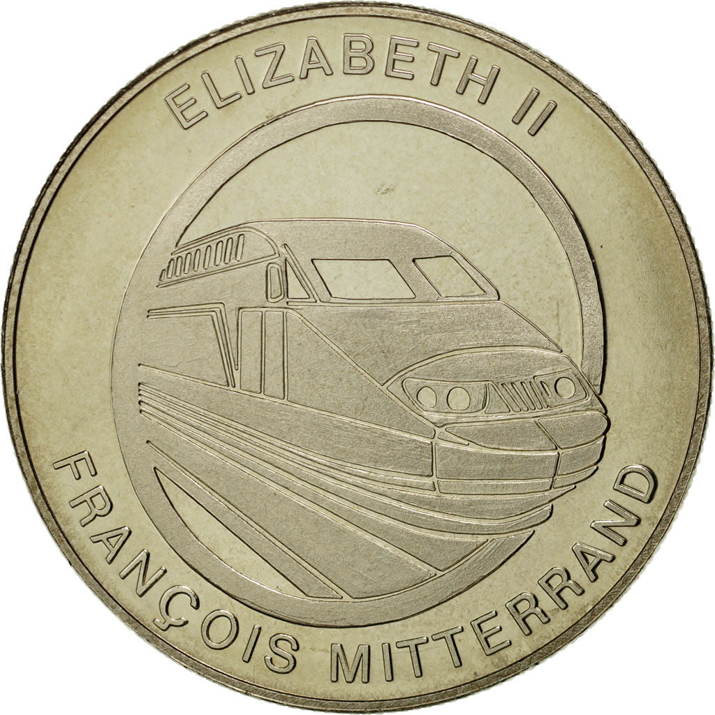 France, Médaille, Tunnel sous la Manche, Elisabeth II-François Mitterrand