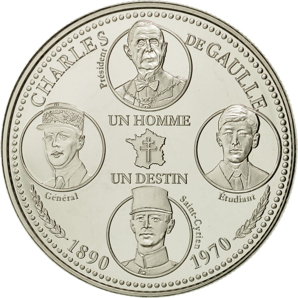 France, Medal, Vème République, Charles De Gaulle, MS(65-70), Copper-nickel