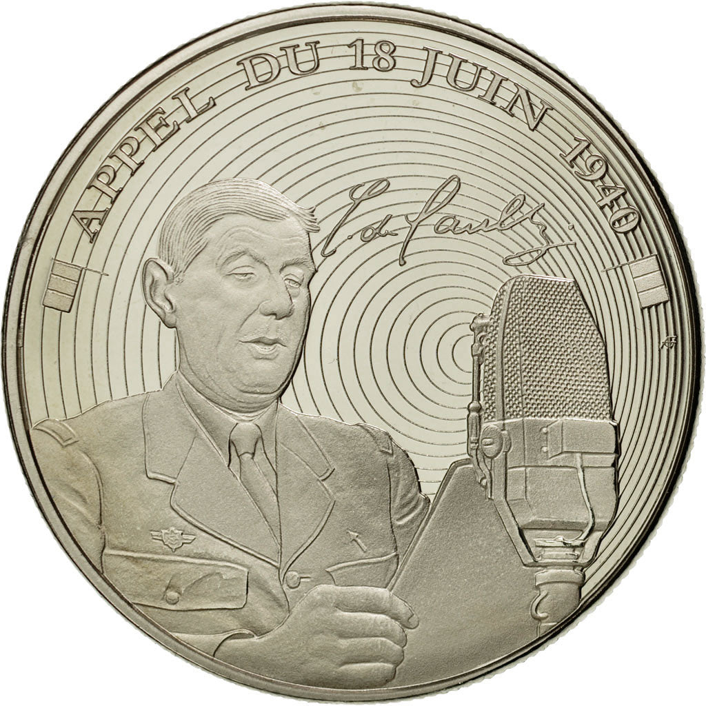 Francia, medaglia, Vème République, L'Appel du 18 Juin, FDC, Rame-nichel