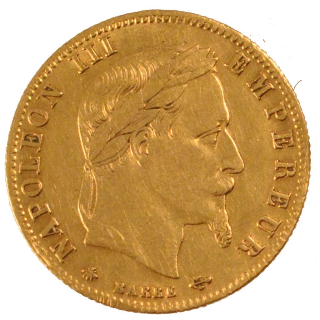 FRANCE, Napoléon III, 5 Francs, 1864, Paris, AU(50-53), Gold, Gadoury #1002, 1..