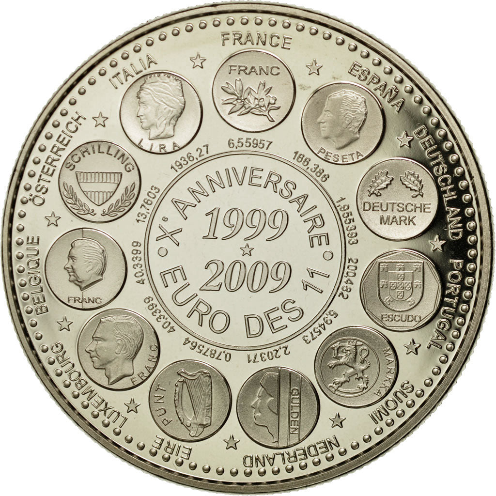 France, Medal, 10ème Anniversaire de l'Euro des 11, 2009, MS(65-70)