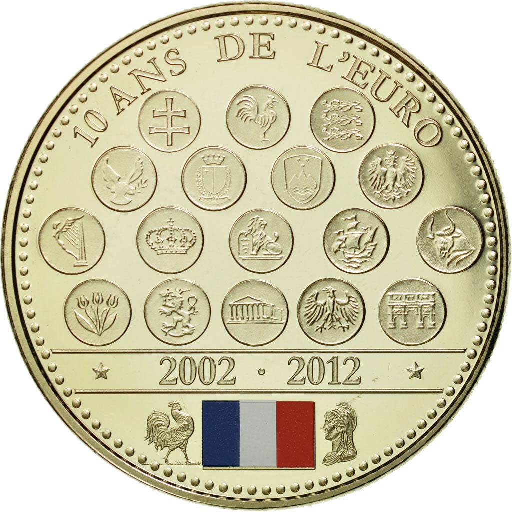 France, Medal, L'Europe des XXVII, 10 Ans de l'Euro, 2012, MS(65-70)