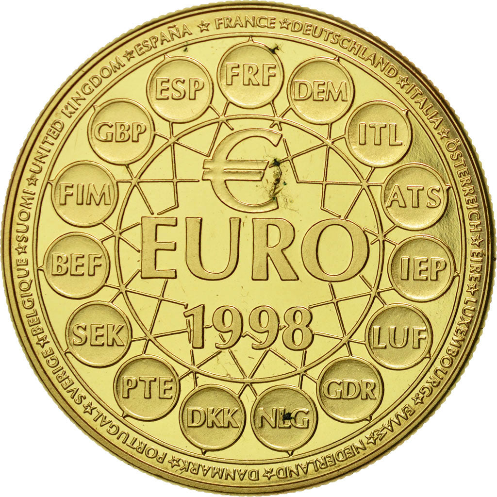 Francia, medaglia, Europe, 10 Euro Essai, 1998, FDC, Doratura in rame-nichel
