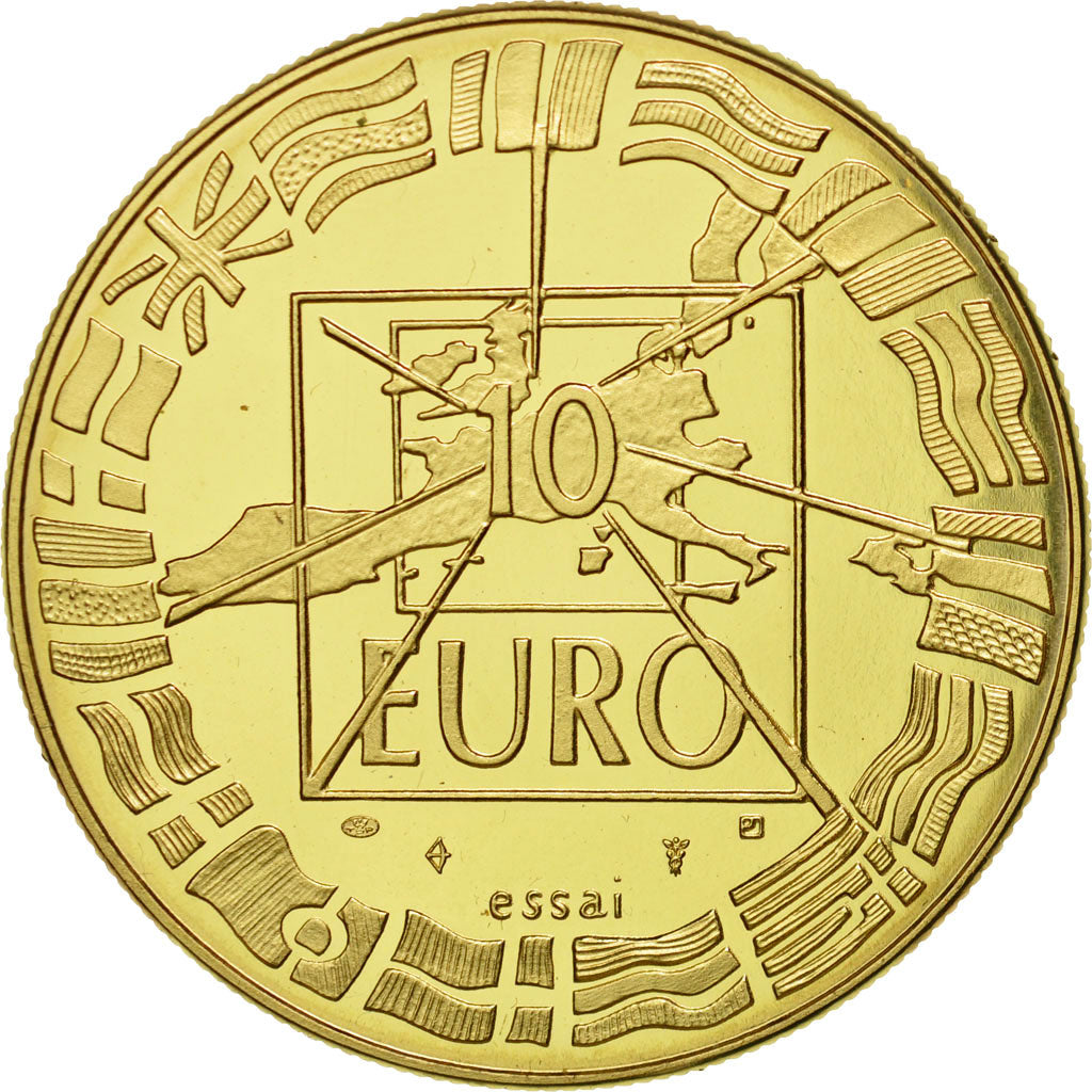 Francia, medaglia, Europe, 10 Euro Essai, 1998, FDC, Doratura in rame-nichel