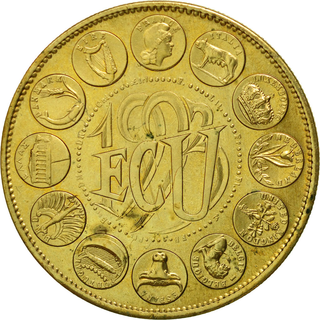 France, Medal, Ecu Europa, Marianne, 1993, Rodier, MS(60-62), Copper-Nickel Gilt