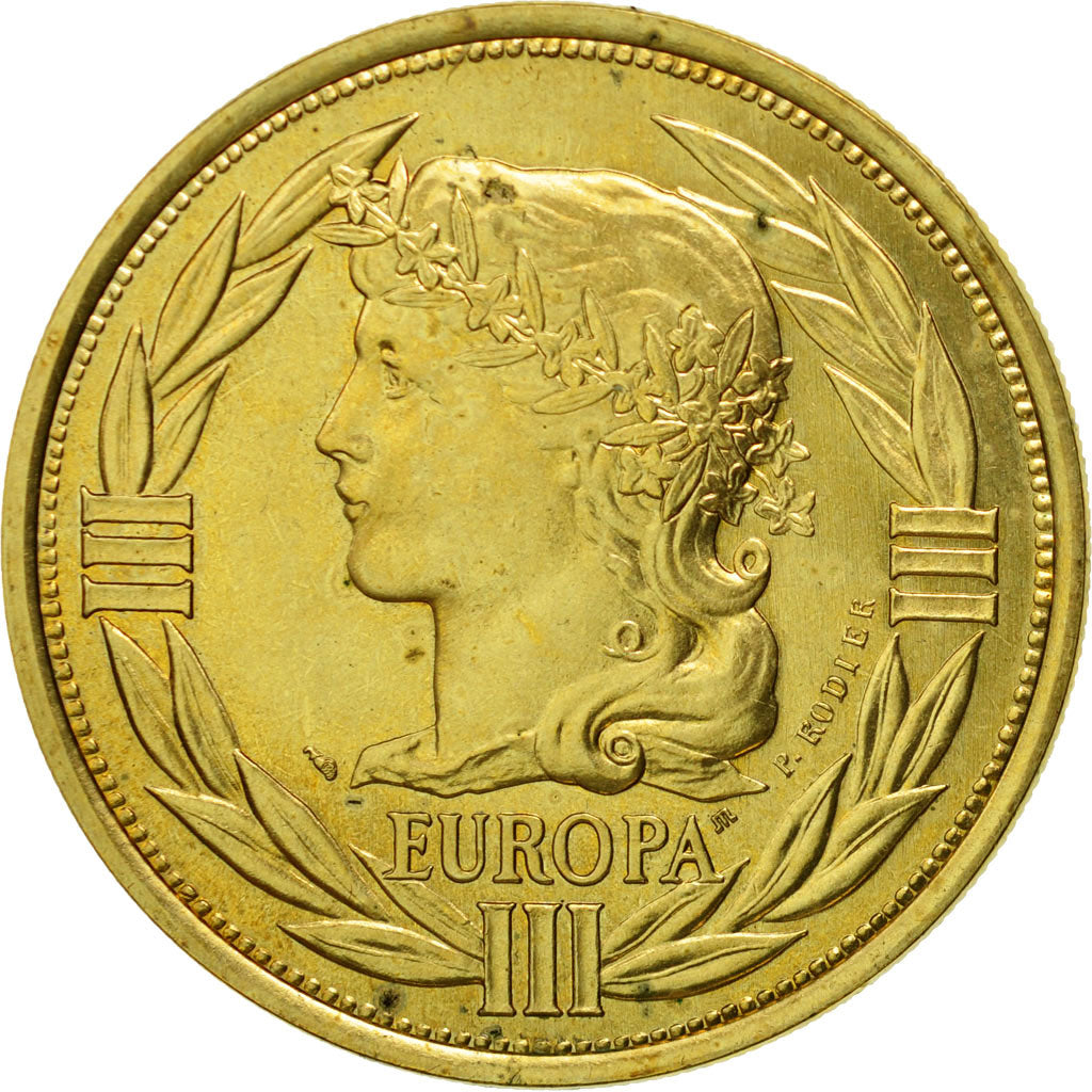 France, Medal, Ecu Europa, Marianne, 1993, Rodier, MS(60-62), Copper-Nickel Gilt