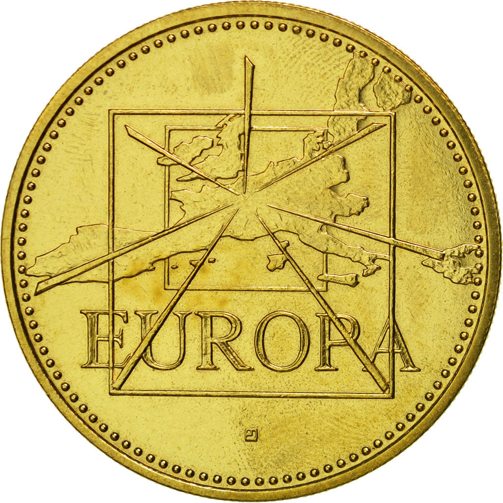 France, Medal, Ecu Euro, EUROPA, 1996, MS(65-70), Copper-Nickel Gilt