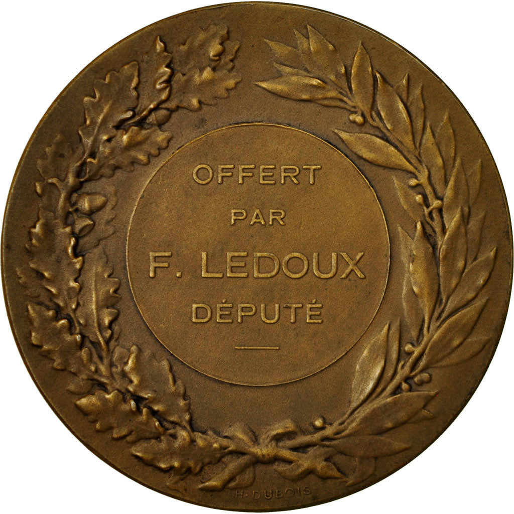 France, Médaille, Offert par F.Ledoux, Député, Brenet, SPL, Bronze