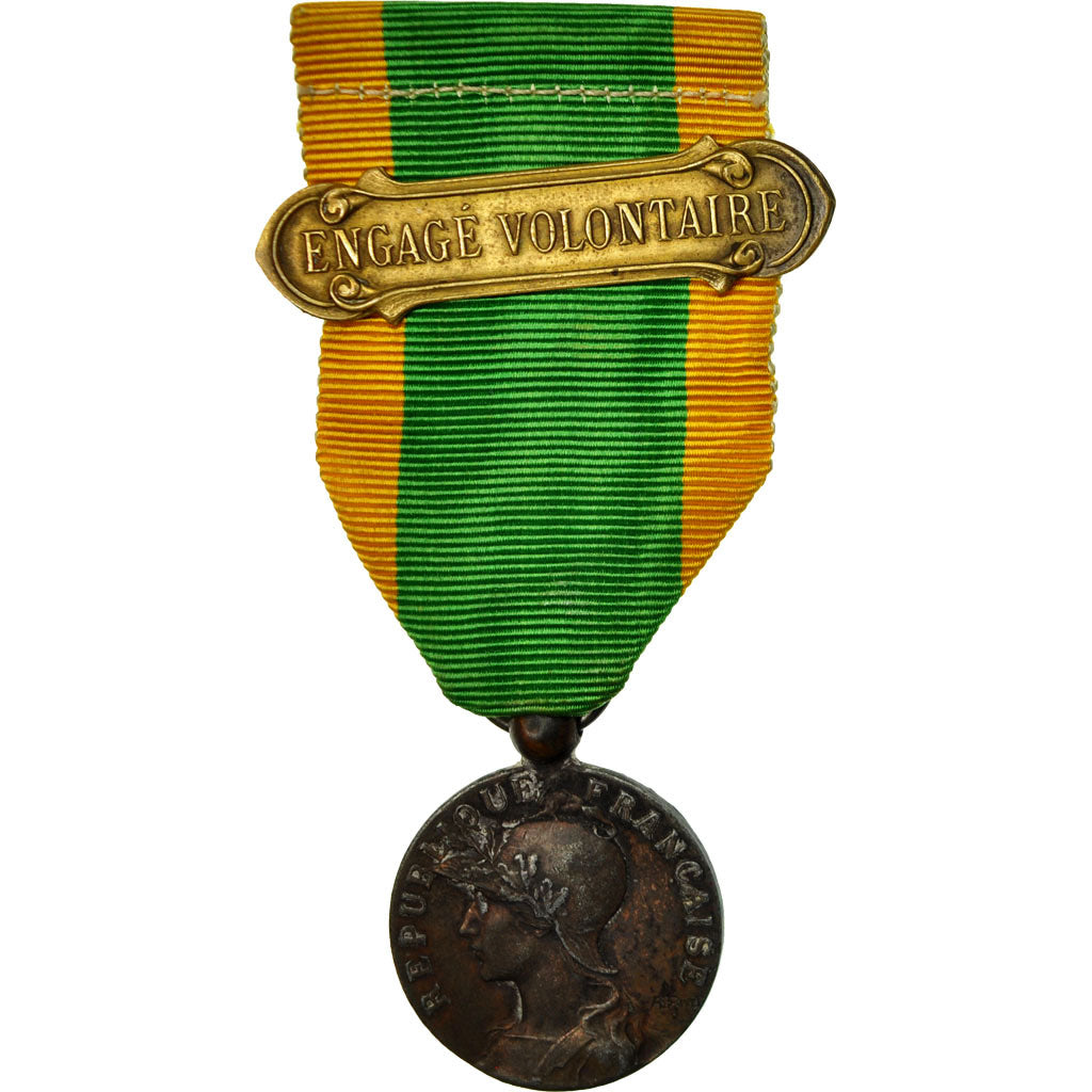 France, Engagé Volontaire, Medal, Very Good Quality, Rivet, Silvered bronze, 27
