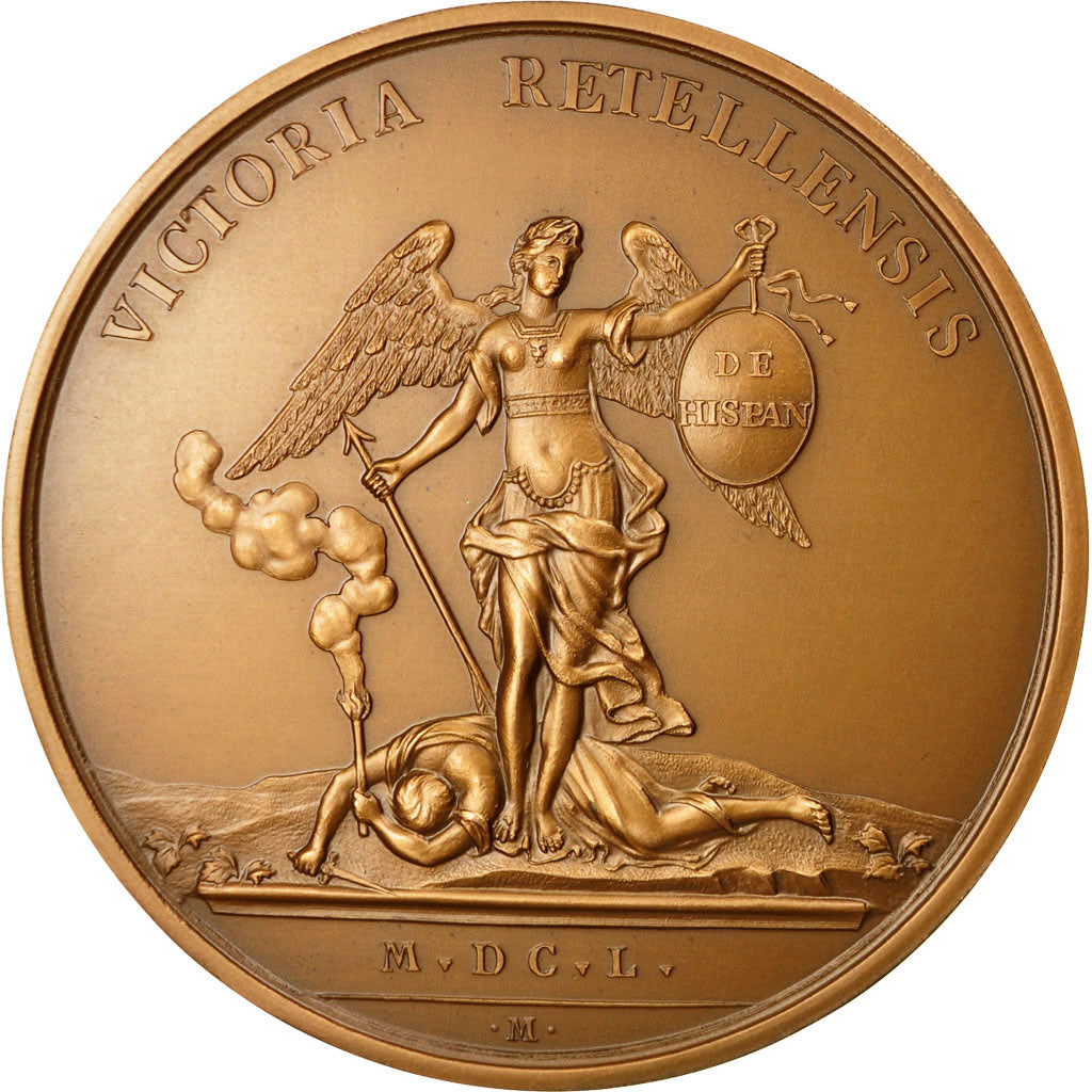 France, Medal, Louis XIV, Bataille de Rethel, Rottiers, Restrike, MS(65-70)