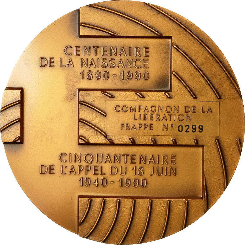 France, Medal, Charles De Gaulle, Compagnon de la Libération, 1990, MS(63)