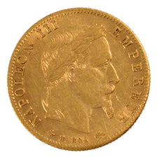 FRANCE, Napoléon III, 5 Francs, 1866, Paris, KM #803.1, AU(50-53), Gold, Gadoury