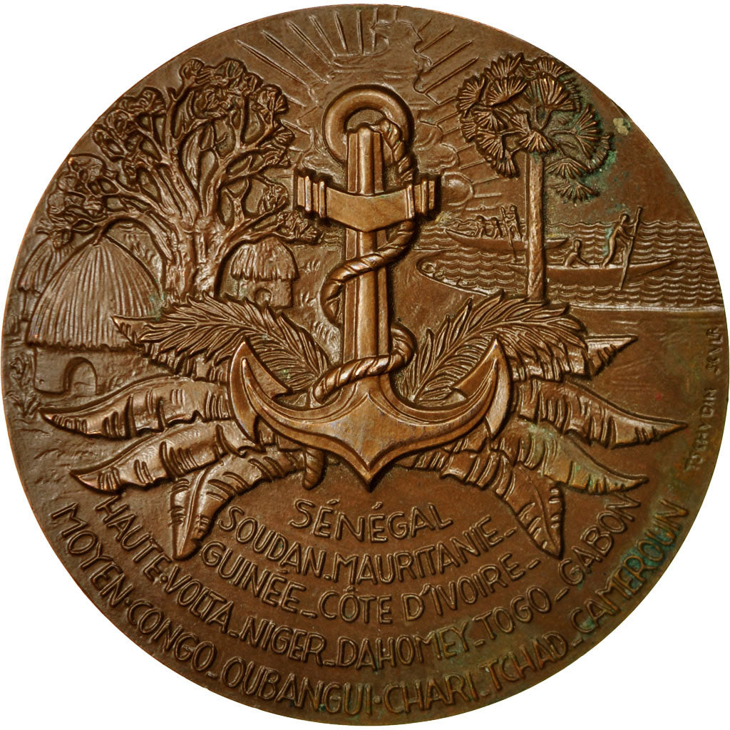 France, Médaille, Centenaire des troupes africaines, Tschudin, SUP+, Bronze