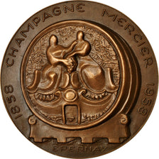 France, Médaille, Centenaire du Champagne Mercier, Epernay, 1958, Tourte, SPL