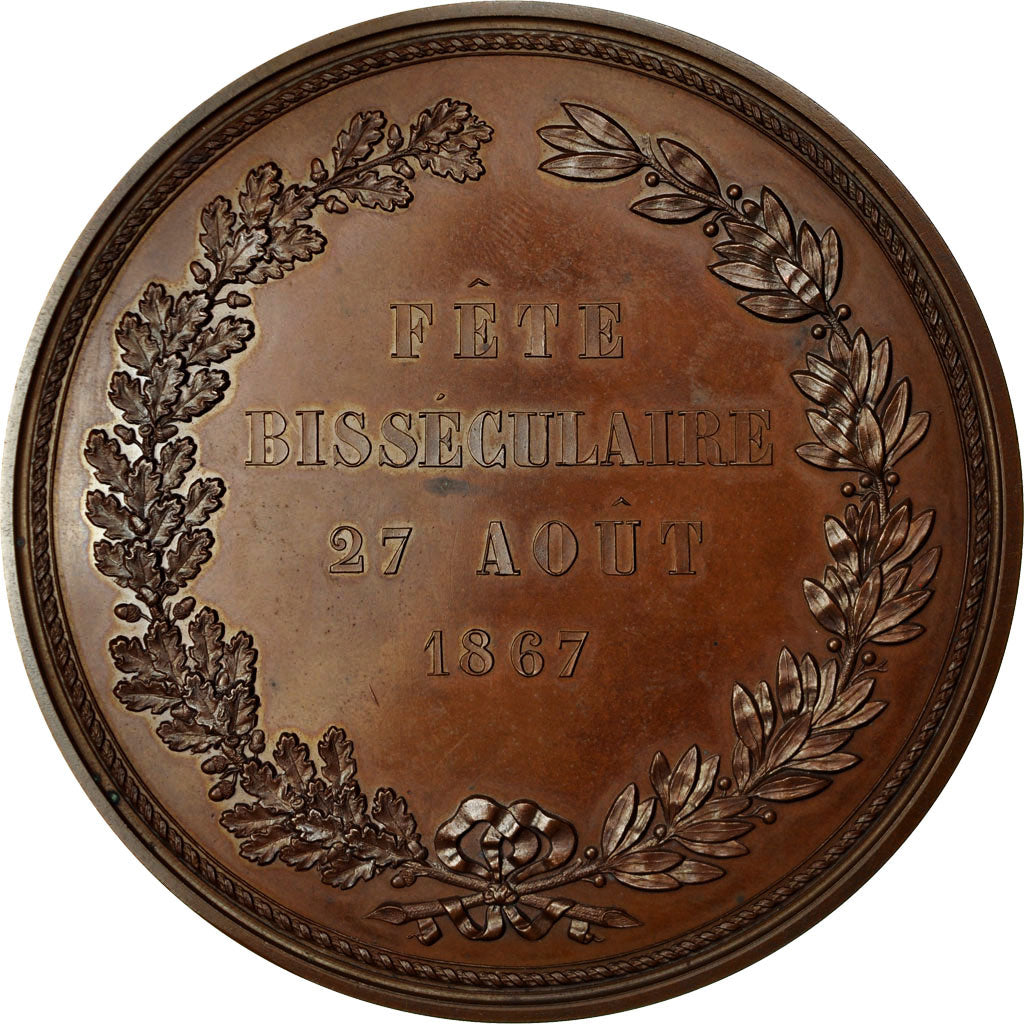 Francja, Medal, Fête Bisséculaire, Lille, Porte de Paris, 1867, Deborgies