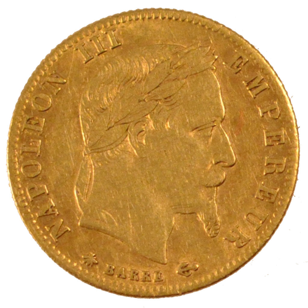 FRANCE, Napoléon III, 5 Francs, 1867, Paris, AU(50-53), Gold, Gadoury #1002, 1..