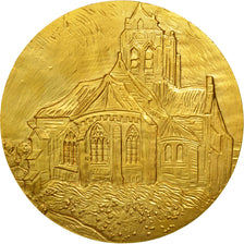 Francia, medalla, Peinture, Van Gogh, L'Eglise d'Auvers, FDC, Bronce dorado