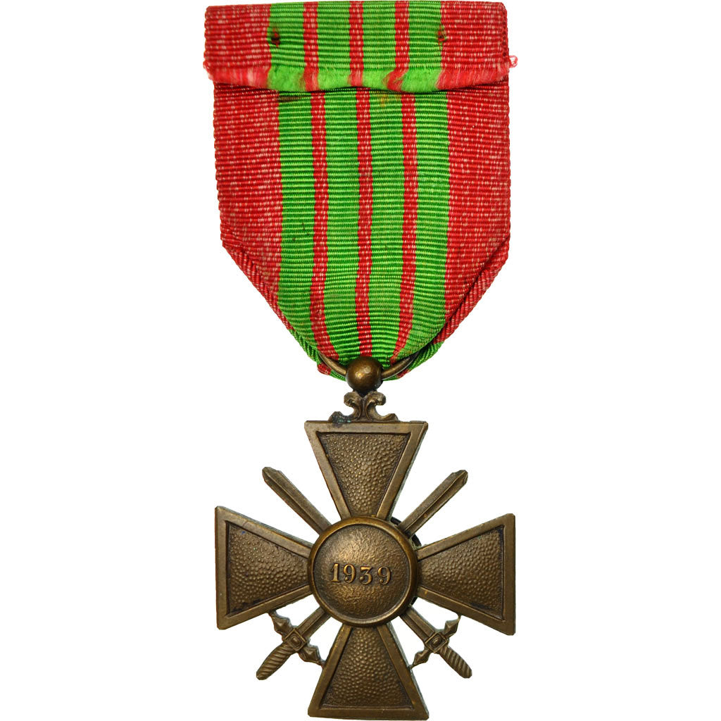France, Croix de Guerre, Medal, 1939, Excellent Quality, Bronze, 37