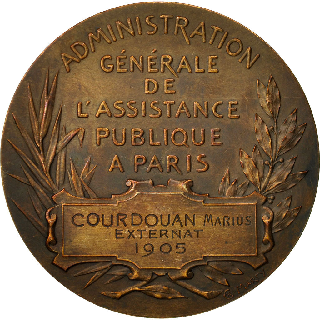 France, Medal, Administration de l'Assistance Publique, Paris, 1905, Marey