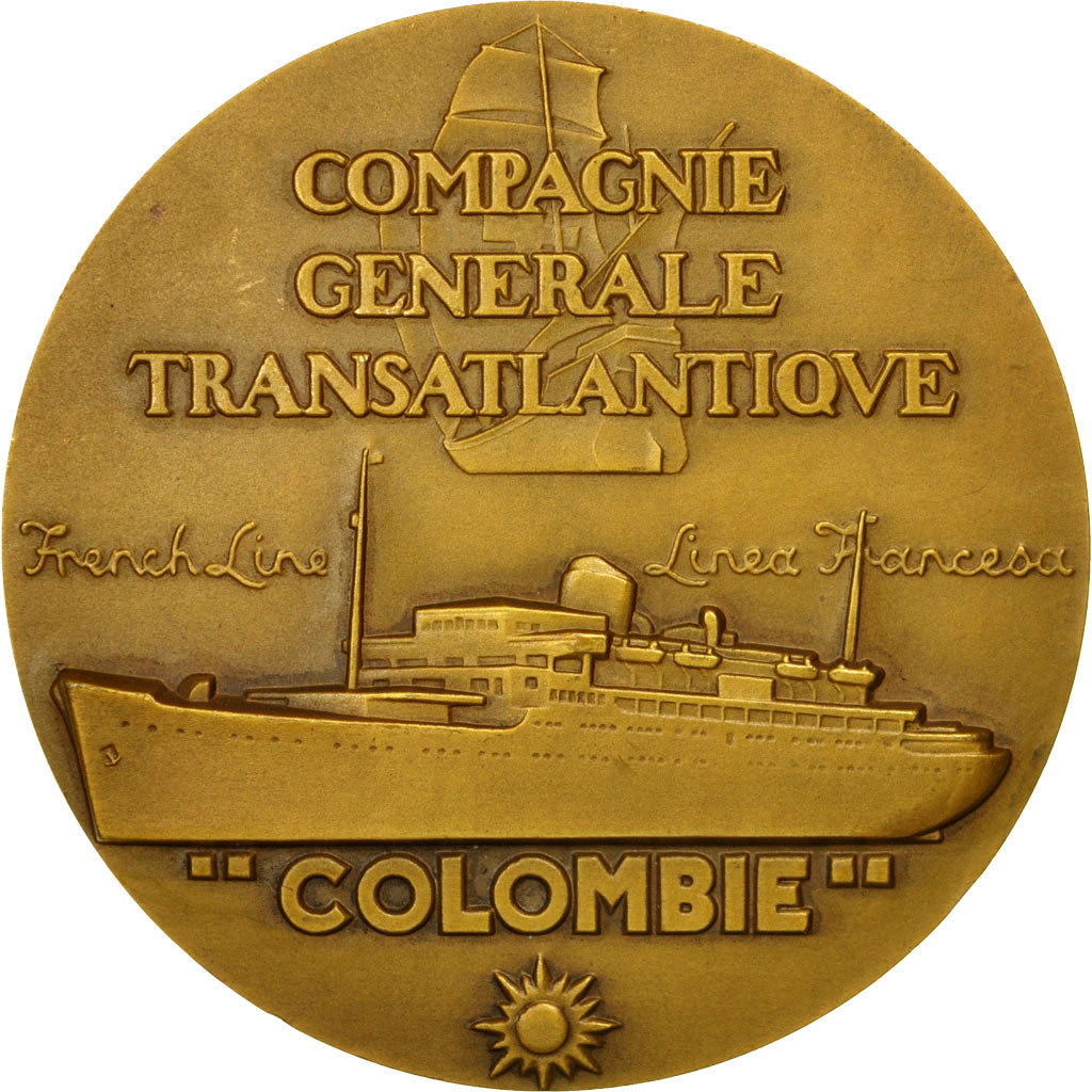 France, Medal, Compagnie Générale Transatlantique, Colombie, Marcel Renard