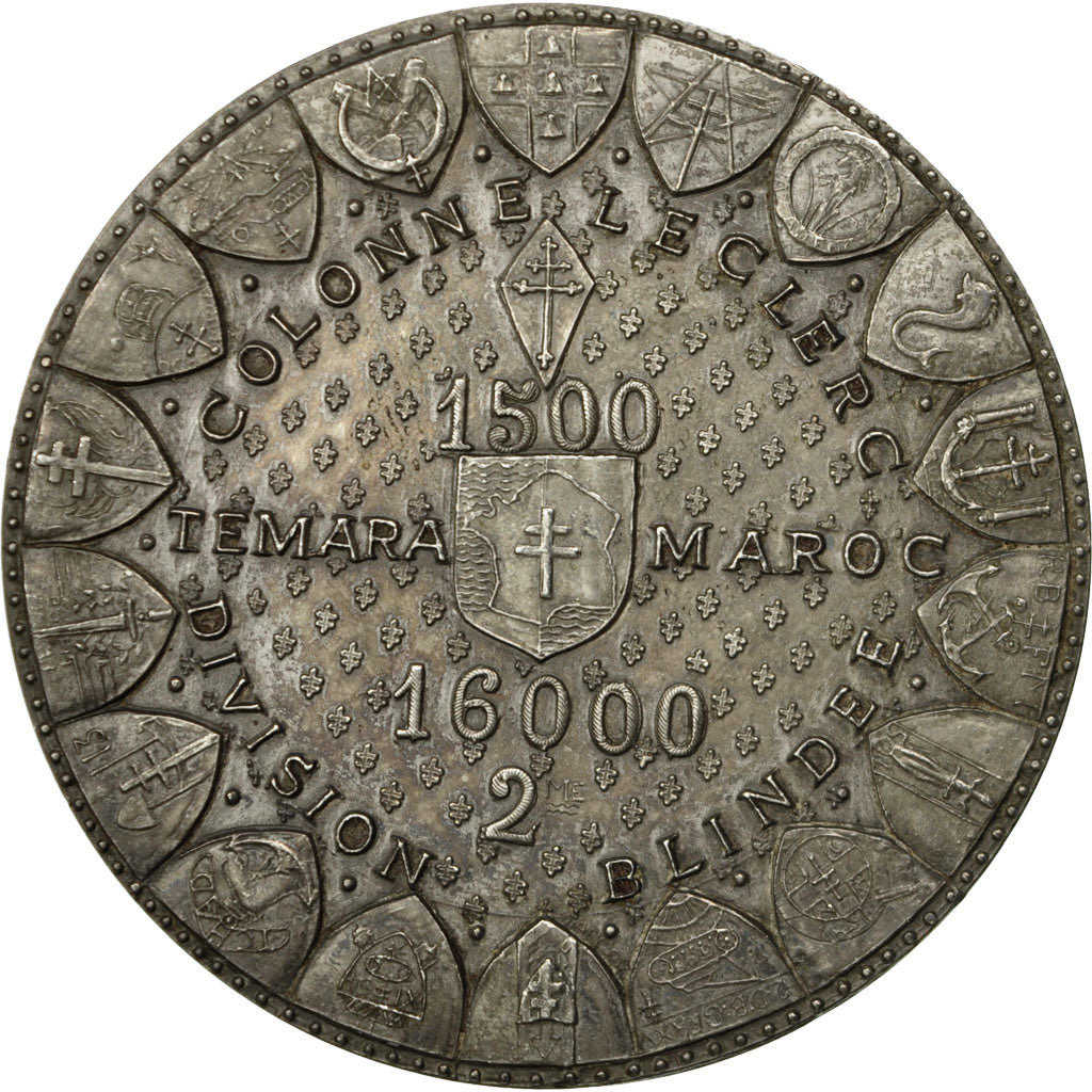 France, Medal, Serment de Koufra, Colonne Leclerc, Temara, Maroc, 1975, De