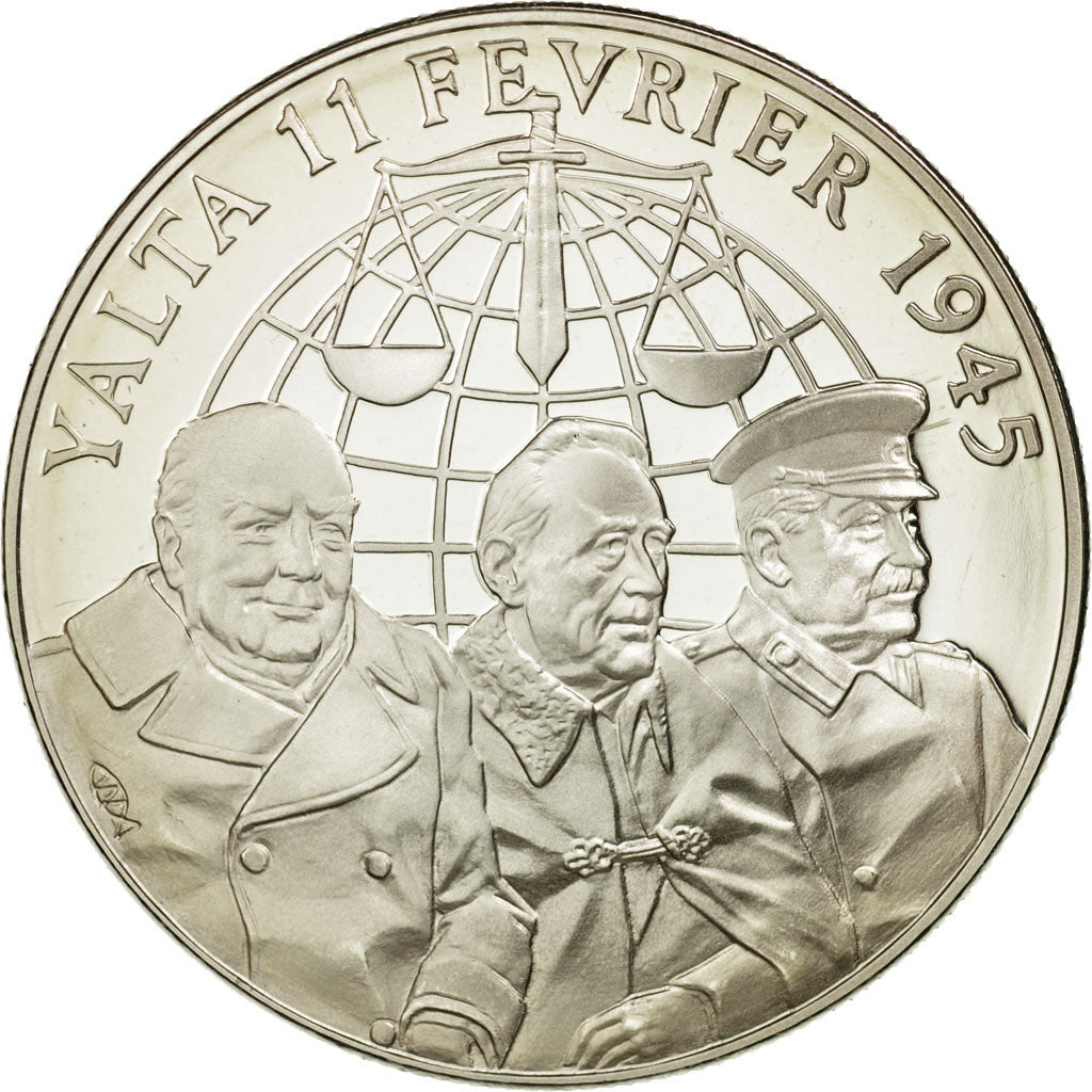 Francia, medaglia, Les Accord de Yalta, 11 Février 1945, FDC, Rame-nichel