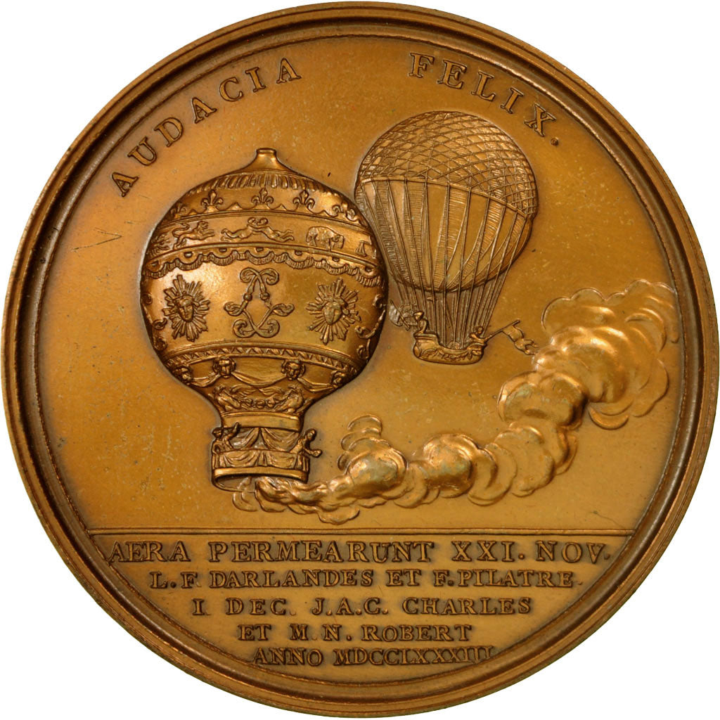 France, Medal, Louis XVI, Les Premiers Vols de Ballons Habités, Restrike