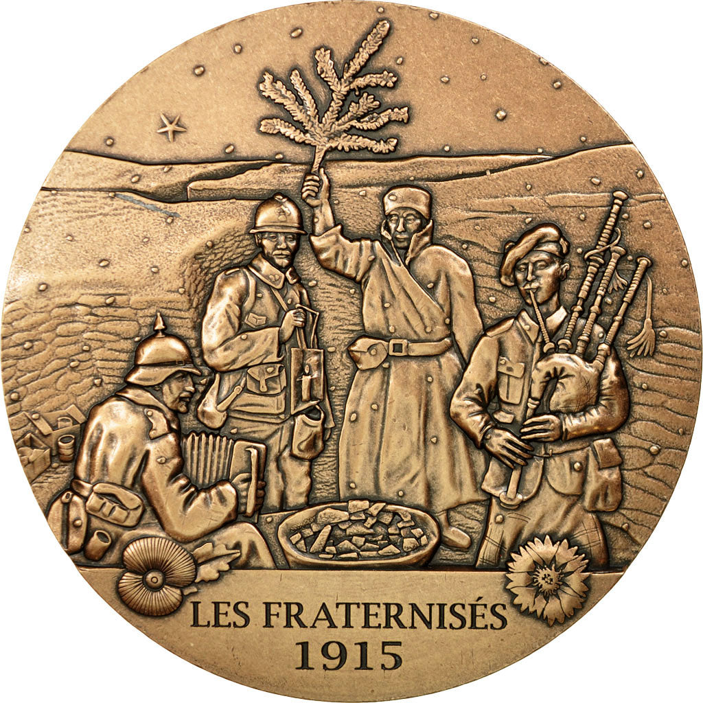France, Medal, Grande Guerre, Les Fraternisés de Noël, 1915, MDP, MS(64)
