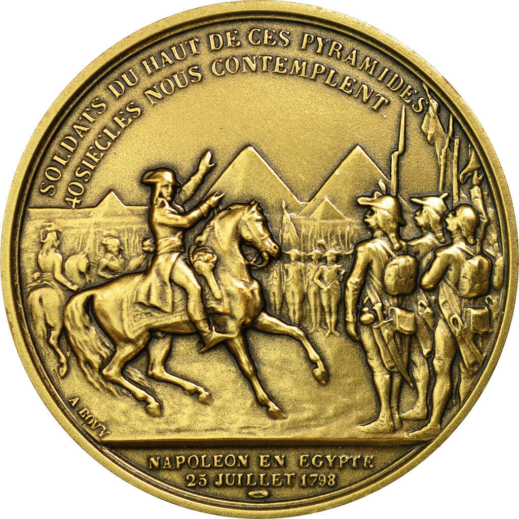 France, Medal, Napoléon Bonaparte, Bataille des Pyramides(1798), Denon