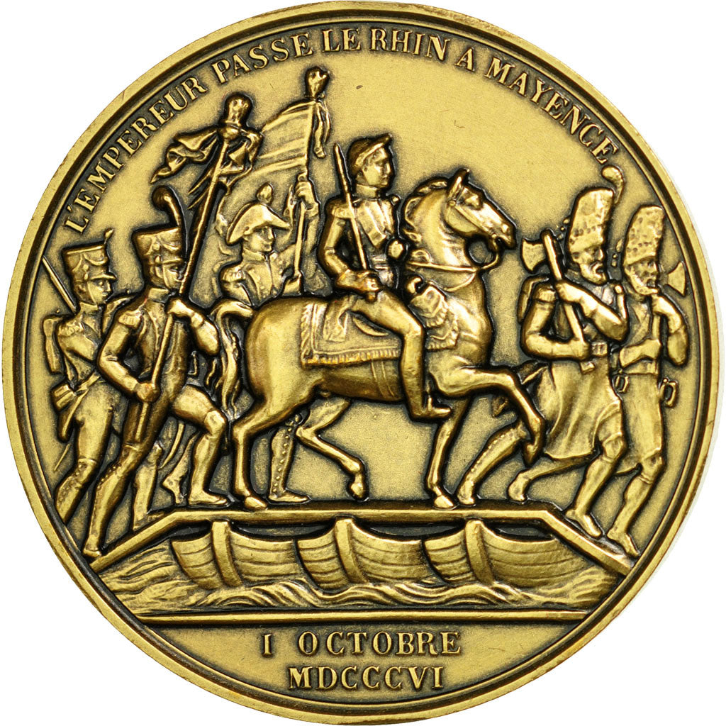 France, Medal, Napoléon Ier, l'Empereur passe le Rhin à Mayence, Denon