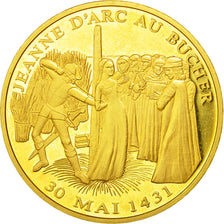 France, Médaille, Histoire de France, Jeanne d'Arc au Bucher, SPL, Copper Gilt
