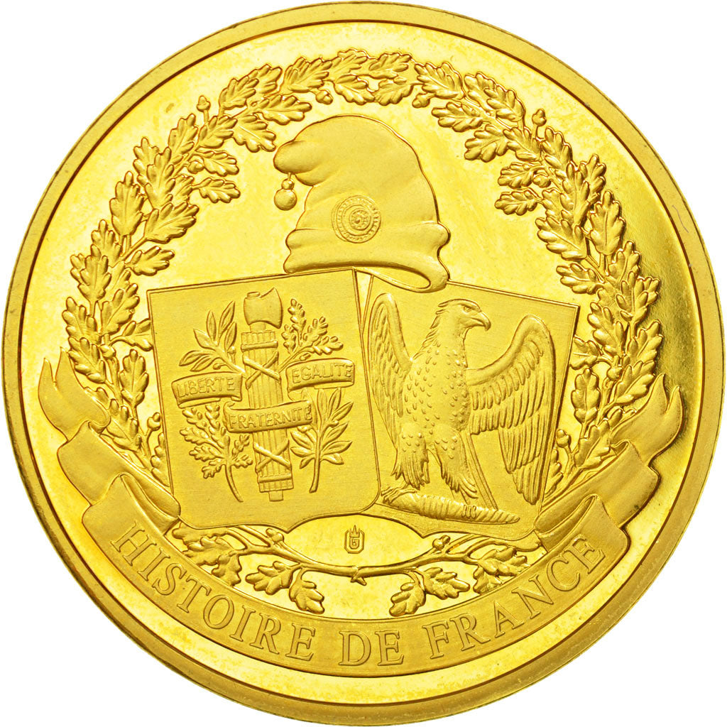 France, Médaille, Histoire de France, Jeanne d'Arc au Bucher, SPL, Copper Gilt