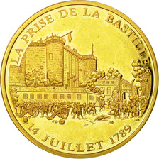 France, Medal, Histoire de France, Prise de la Bastille, MS(63), Copper Gilt