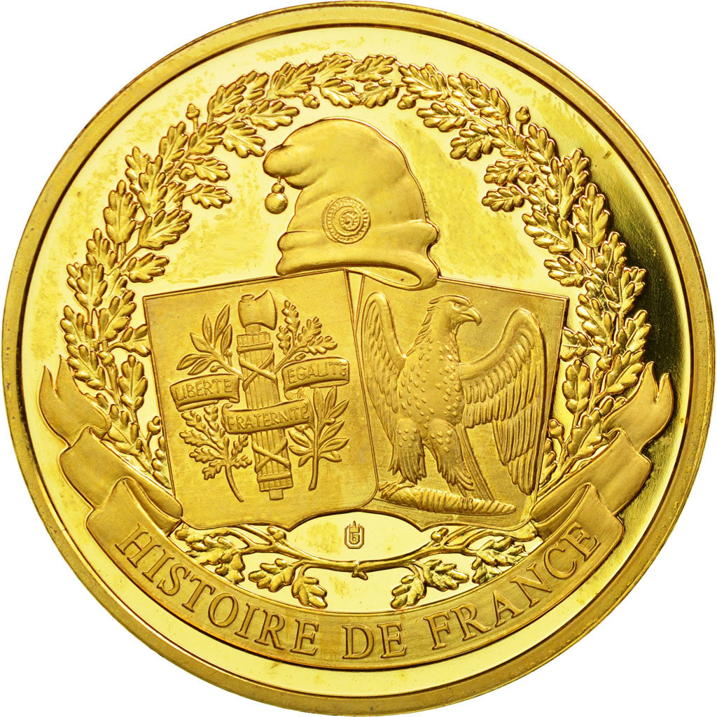 France, Medal, Histoire de France, Prise de la Bastille, MS(63), Copper Gilt
