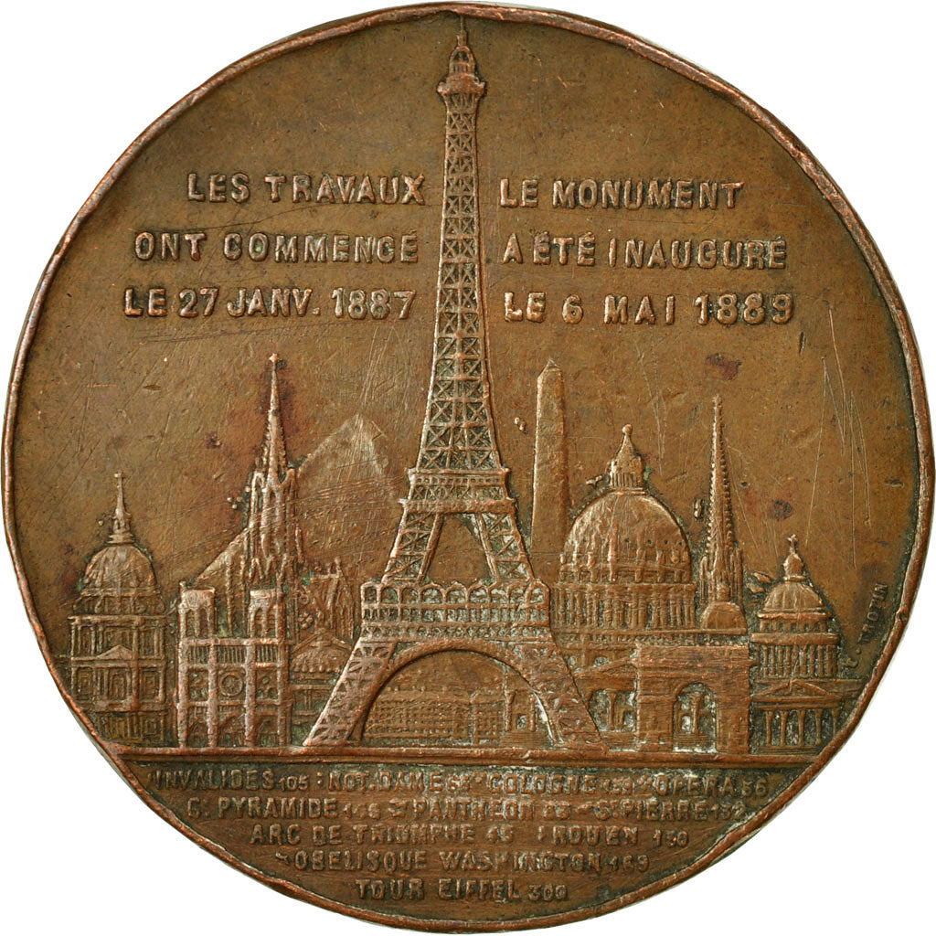 Francia, medaglia, Souvenir de mon Ascension à la Tour Eiffel, 1889, Trotin