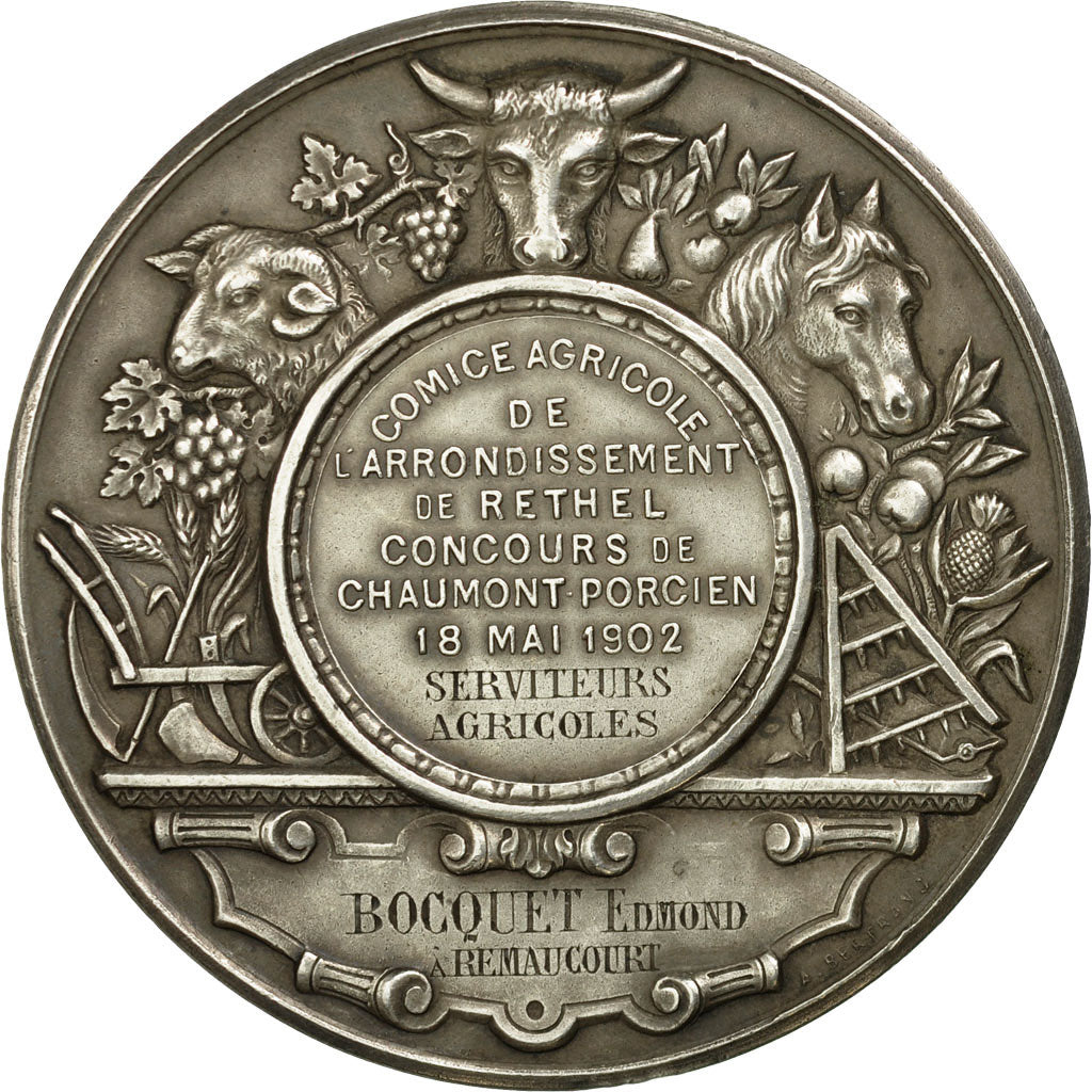 France, Medal, Comice Agricole de l'Arrondissement de Rethel (Ardennes), 1902