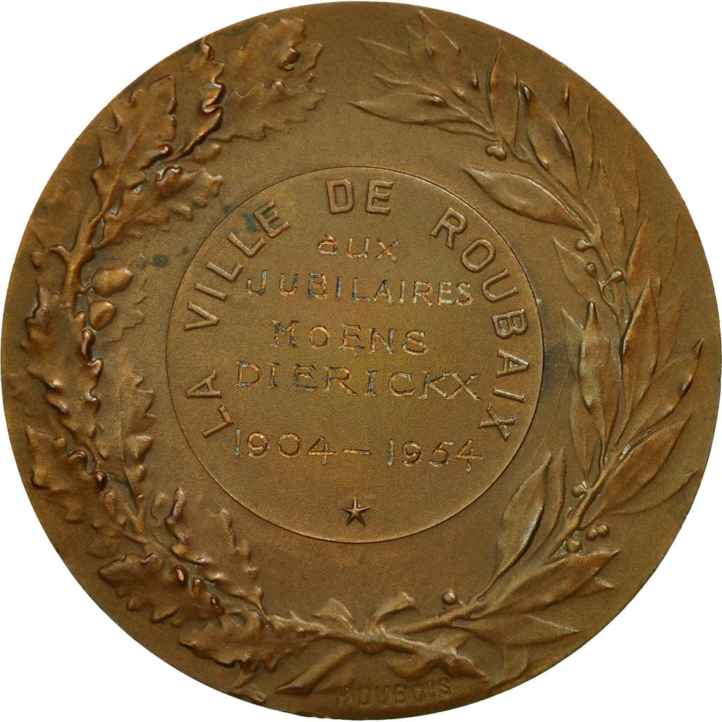 France, Medal, Ville de Roubaix, 1954, MS(60-62), Bronze